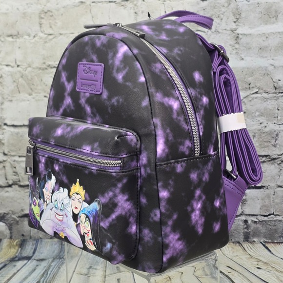 Loungefly Disney Villains Mini Backpack Purple‎ Tie Dye Hot Topic Exclusive NWT main image 4